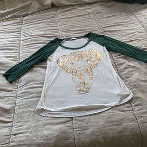 Graphic baseball tee